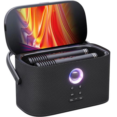 Ikarao Shell S2 Altavoz Karaoke Recargable con Pantalla 8" 140W y 2 Micros