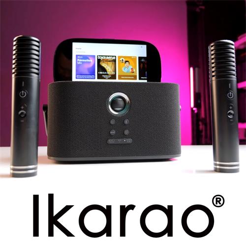 Ikarao Shell S2 Altavoz Karaoke Recargable con Pantalla 8" 140W y 2 Micros