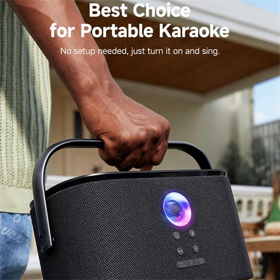 Ikarao Shell S2 Altavoz Karaoke Recargable con Pantalla 8" 140W y 2 Micros