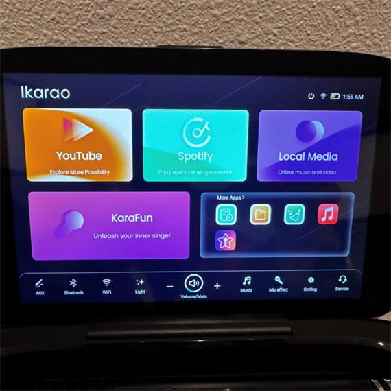 Ikarao Shell S2 Altavoz Karaoke Recargable con Pantalla 8" 140W y 2 Micros