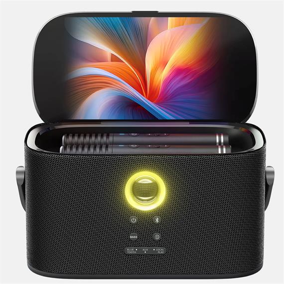 Ikarao Shell S2 Altavoz Karaoke Recargable con Pantalla 8" 140W y 2 Micros