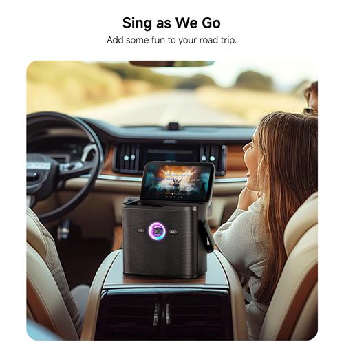 Ikarao Shell S3 Altavoz Karaoke Recargable con Pantalla 7" 80W y 2 Micros