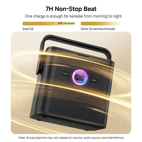 Ikarao Shell S3 Altavoz Karaoke Recargable con Pantalla 7" 80W y 2 Micros