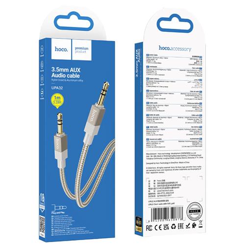 Hoco UPA32 Cable Auxiliar Jack 3.5mm a Jack 3.5mm Dorado