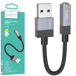 Hoco UPA32D Cable USB-A a Jack 3.5mm  Negro