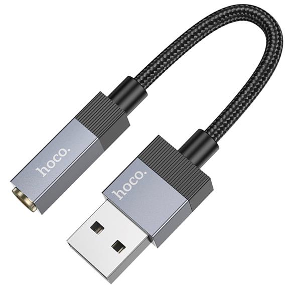 Hoco UPA32D Cable USB-A a Jack 3.5mm  Negro