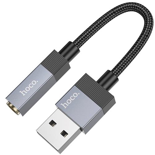 Hoco UPA32D Cable USB-A a Jack 3.5mm  Negro