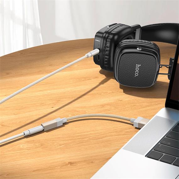 Hoco UPA32D Cable USB-A a Jack 3.5mm  Dorado