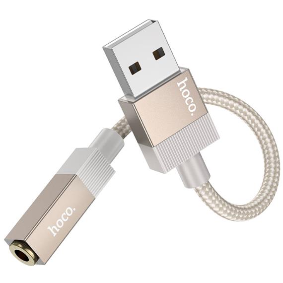 Hoco UPA32D Cable USB-A a Jack 3.5mm  Dorado