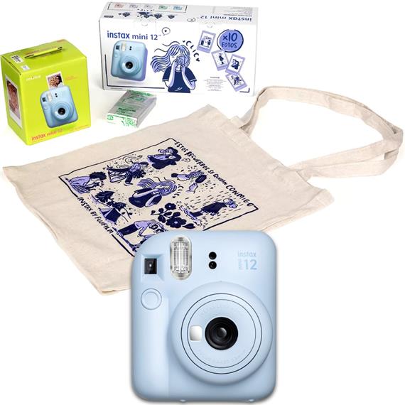 Fujifilm Instax Mini 12 Cámara Instantánea Kit Regalo Pastel Blue