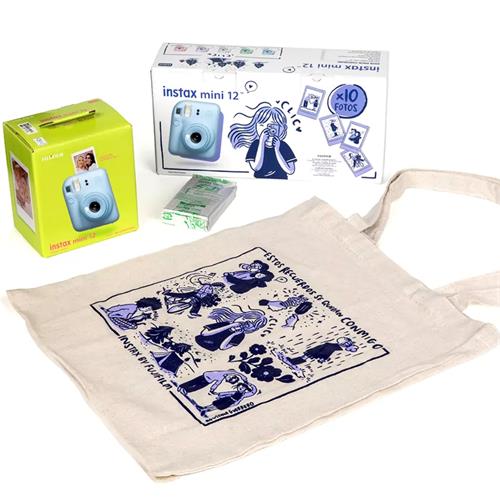 Fujifilm Instax Mini 12 Cámara Instantánea Kit Regalo Pastel Blue