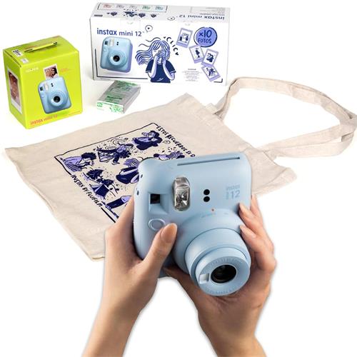Fujifilm Instax Mini 12 Cámara Instantánea Kit Regalo Pastel Blue