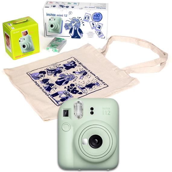 Fujifilm Instax Mini 12 Cámara Instantánea Kit Regalo Mint Green