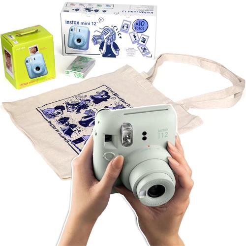 Fujifilm Instax Mini 12 Cámara Instantánea Kit Regalo Mint Green