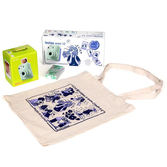 Fujifilm Instax Mini 12 Cámara Instantánea Kit Regalo Mint Green