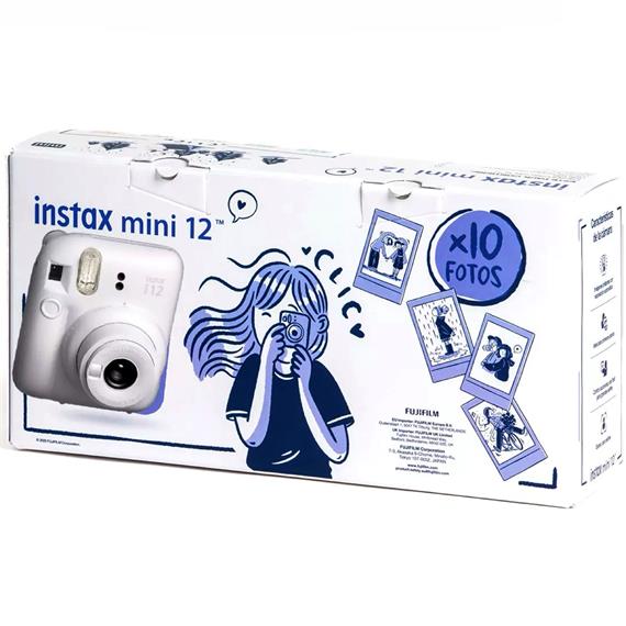 Fujifilm Instax Mini 12 Cámara Instantánea Kit Regalo Clay White
