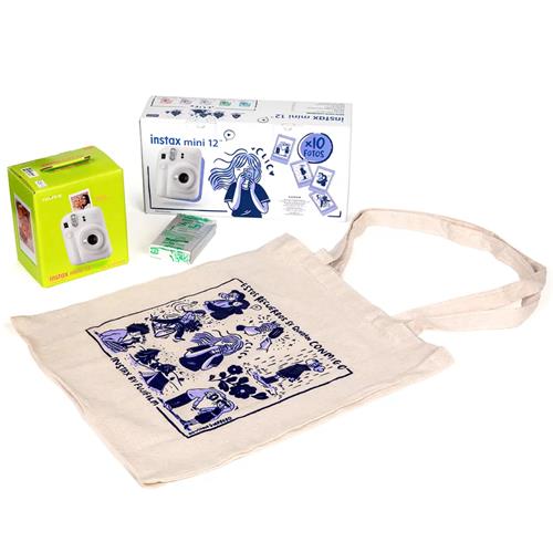 Fujifilm Instax Mini 12 Cámara Instantánea Kit Regalo Clay White