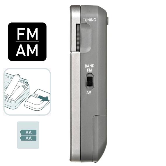 Panasonic RF-P50DEG-S Radio de Bolsillo AM/FM con Antena