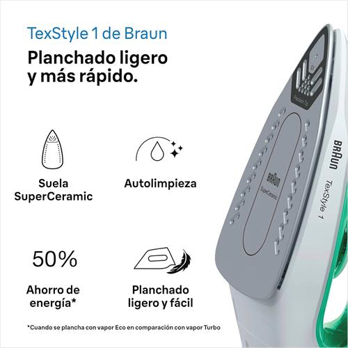 Braun SI1040GR Plancha de Vapor 2.000W 220ml