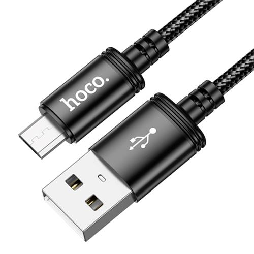 Cable USB a Micro 2 metros 2.4 Amp Hoco X89 Reforzado Negro