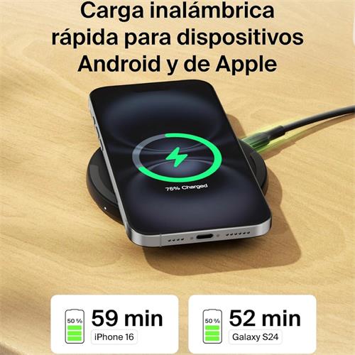 Belkin Base de Carga Inalámbrica 15W con Cargador 20W Negro W1A012HQBK Negro