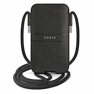 Guess Torebka GUPHLPSASBBK 6.7" Negro Saffiano Strap