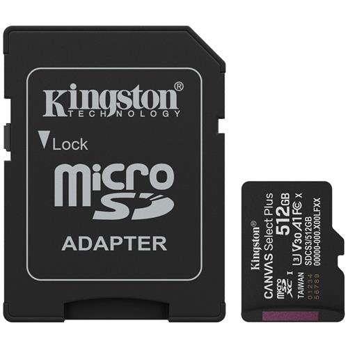 Memoria Micro SDXC 512GB Kingston Clase 10+ Adaptador 150MBS SDCS3