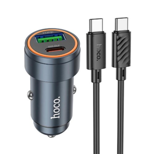 Cargador de Coche Set Hoco Z57A PD30W + QC3.0 + Cable USB-C