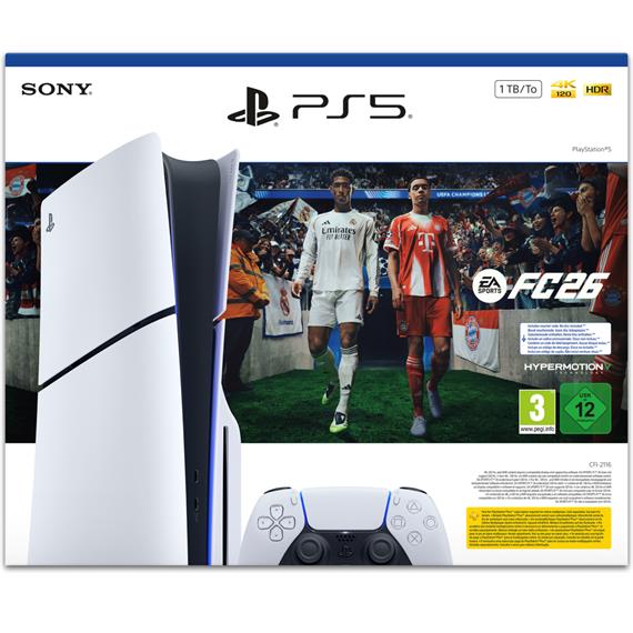 Sony PlayStation 5 Slim + EA FC 26 Descargable con Lector 1TB