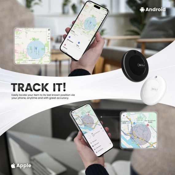 Mili Mi Tag Duo Rastreador Inteligente Dual para Apple iOS y Android Find Hub