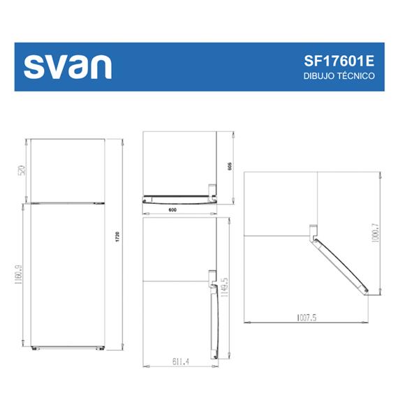 Svan SF17601E Frigorífico Cuiclio 172X60X60.5cm Blanco