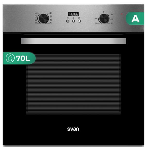 Svan SHM8700DPX Horno Display 70L 8P 2 Guias Inox EF.A
