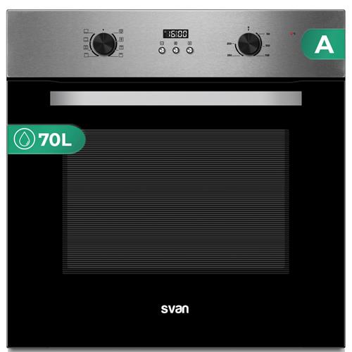 Svan SHM8700DPX Horno Display 70L 8P 2 Guias Inox EF.A