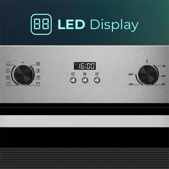 Svan SHM8700DPX Horno Display 70L 8P 2 Guias Inox EF.A