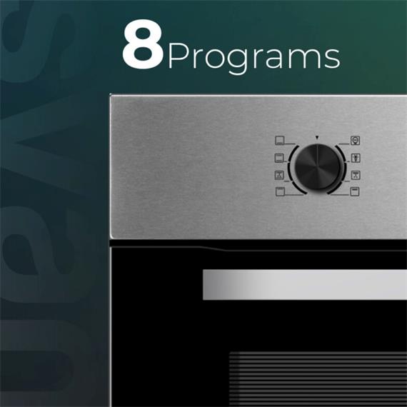 Svan SHM8700DPX Horno Display 70L 8P 2 Guias Inox EF.A