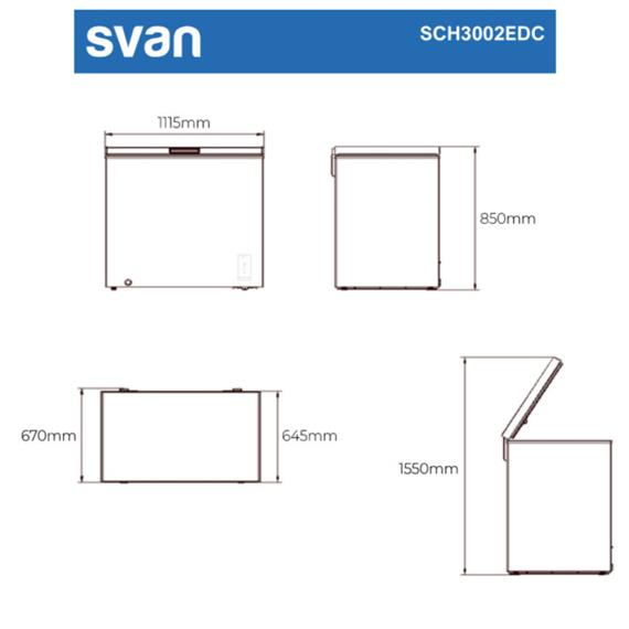 Svan SCH3002EDC Congelador Horiontal 290L 85x111,5x67cm Blanco