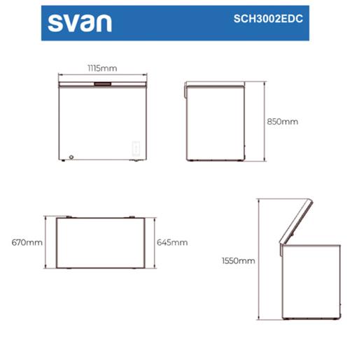 Svan SCH3002EDC Congelador Horiontal 290L 85x111,5x67cm Blanco