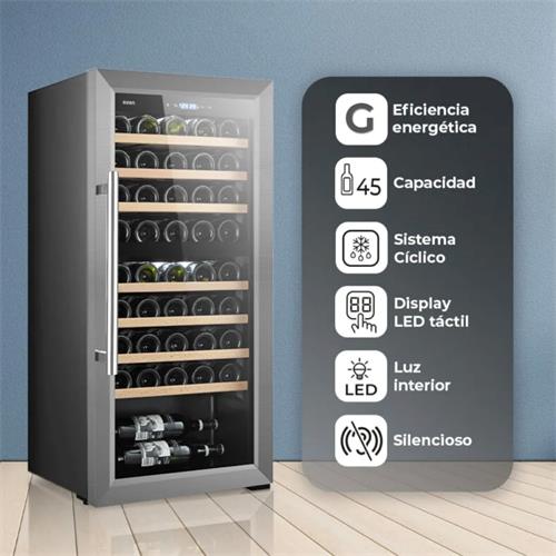 Svan SVN4500D Vinoteca 127L 45 Botellas G Negro Puerta