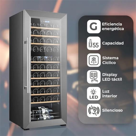 Svan SVN5500D Vinoteca 150L 55 Botellas G Negro Puerta