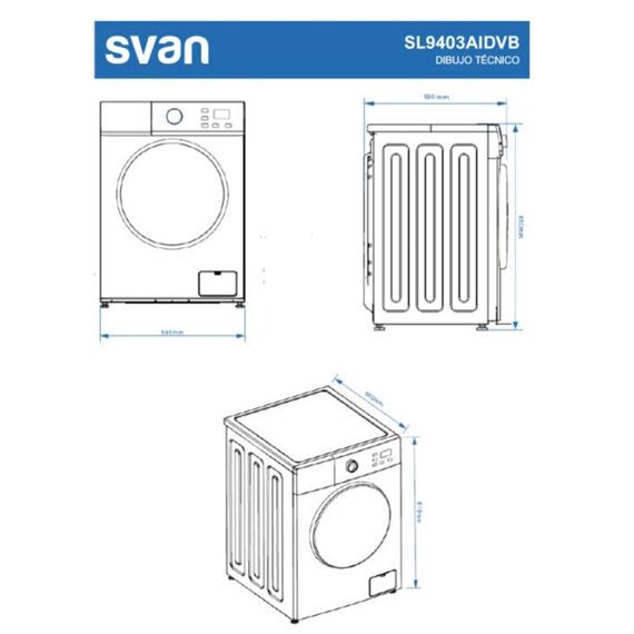 Svan SL9404AIDV Lavadora C.Frontal 1400 rpm 9KG Blanco