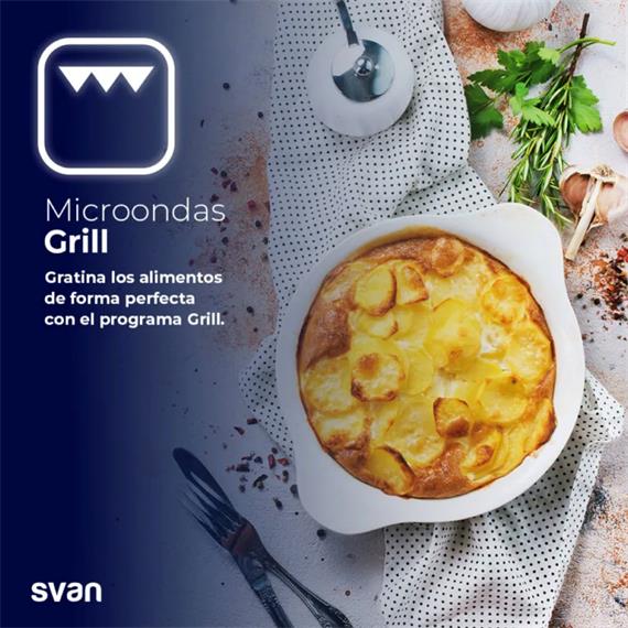 Svan SMW2700DGX Microondas con Grill 20L 700W Inox