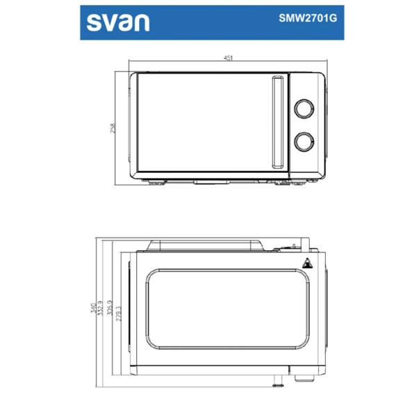 Svan SMW2701G Microondas con Grill 20L 700W Blanco