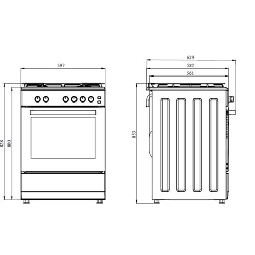 Svan SKGW4602 Cocina Gas 60cm Blanco