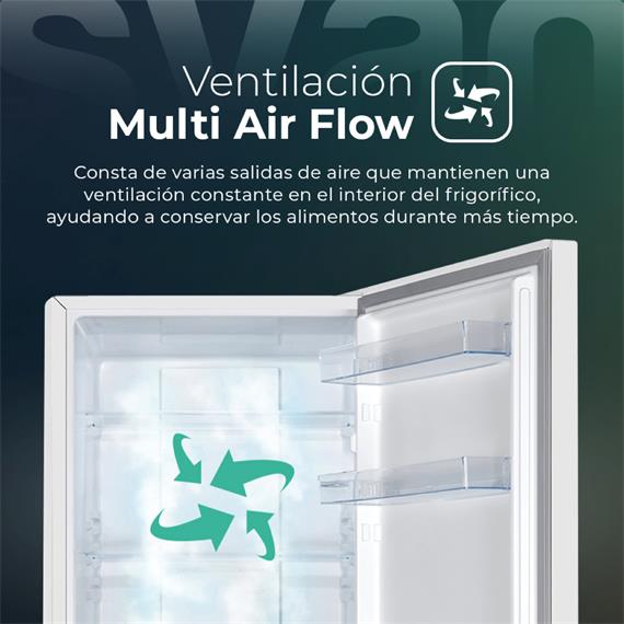 Svan SC185603ENFX Frigorífico Combi E 185cm 60cm 60cm Inox
