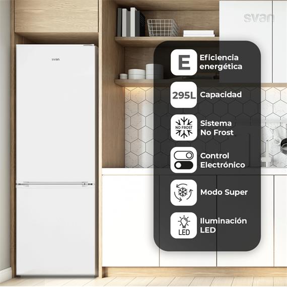 Svan SVC185601ENFDX Congelador Vertical 274L 185X60X66cm Inox