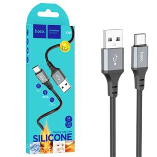Cable Usb-A a Usb-C 3.0A 1m SIlicona Hoco X86 Negro