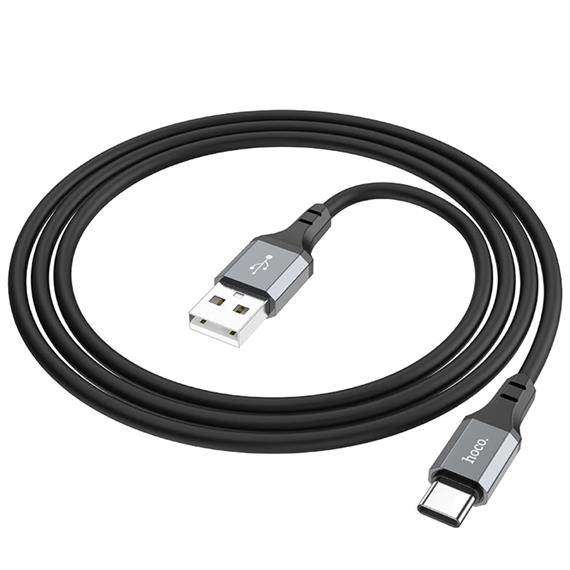 Cable Usb-A a Usb-C 3.0A 1m SIlicona Hoco X86 Negro