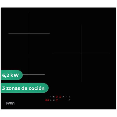 Svan SI3602B Placa Inducción 3F 6200W Cristal