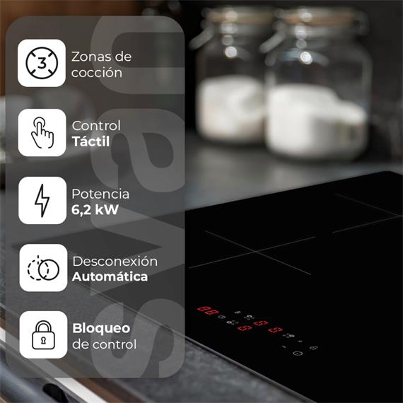 Svan SI3602B Placa Inducción 3F 6200W Cristal