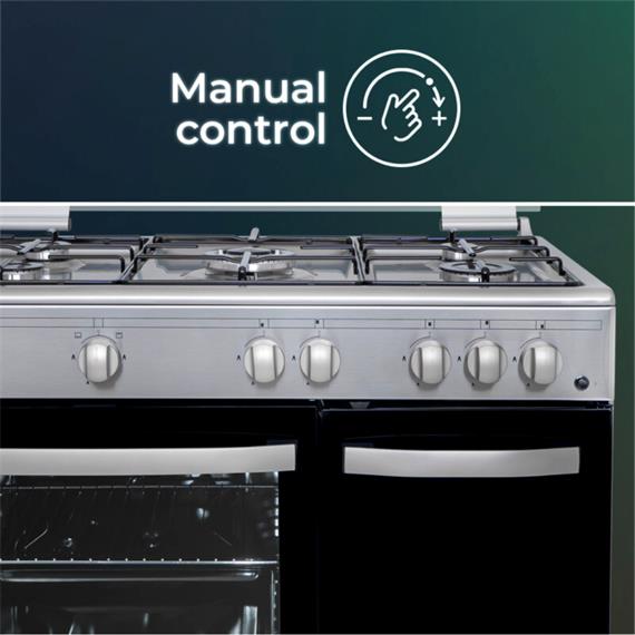 Svan SKMW4601X Cocina Mixta Butano 60cm con Wok Horno 56L Inox